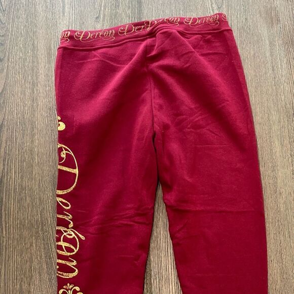 NWT Dereon Wine Red Gold Cropped Jogger Sweatpants Size 1X - Picture 7 of 9